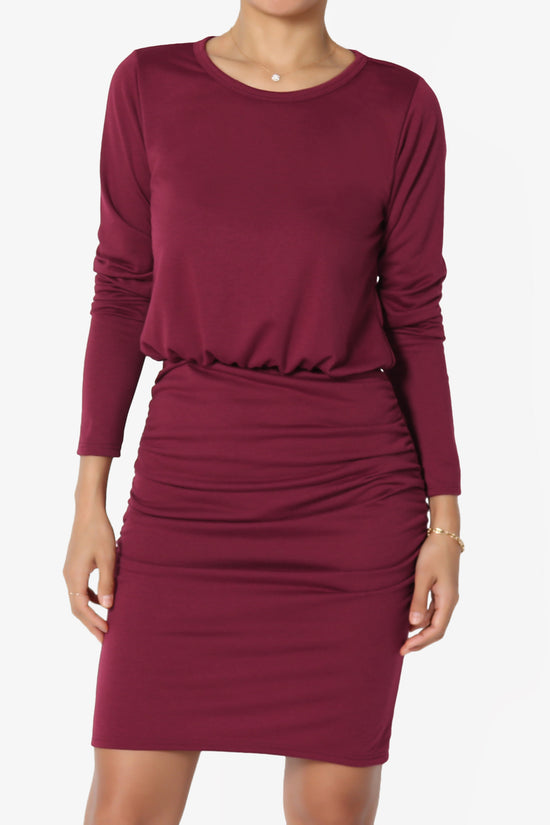 Prowl Ruched Long Sleeve T-Shirt Dress PLUS