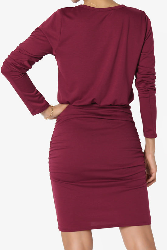 Prowl Ruched Long Sleeve T-Shirt Dress PLUS