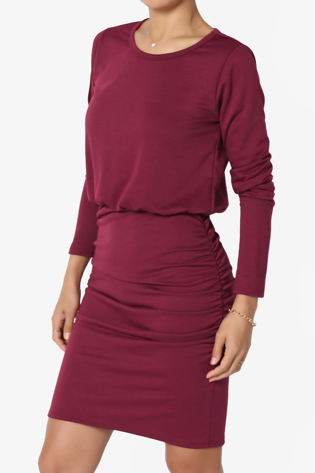 Prowl Ruched Long Sleeve T-Shirt Dress