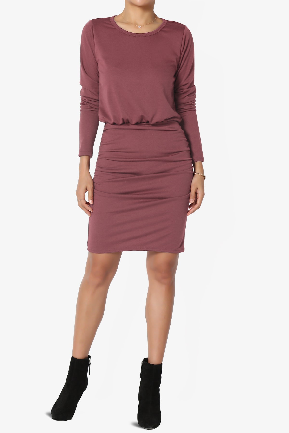 Prowl Ruched Long Sleeve T-Shirt Dress