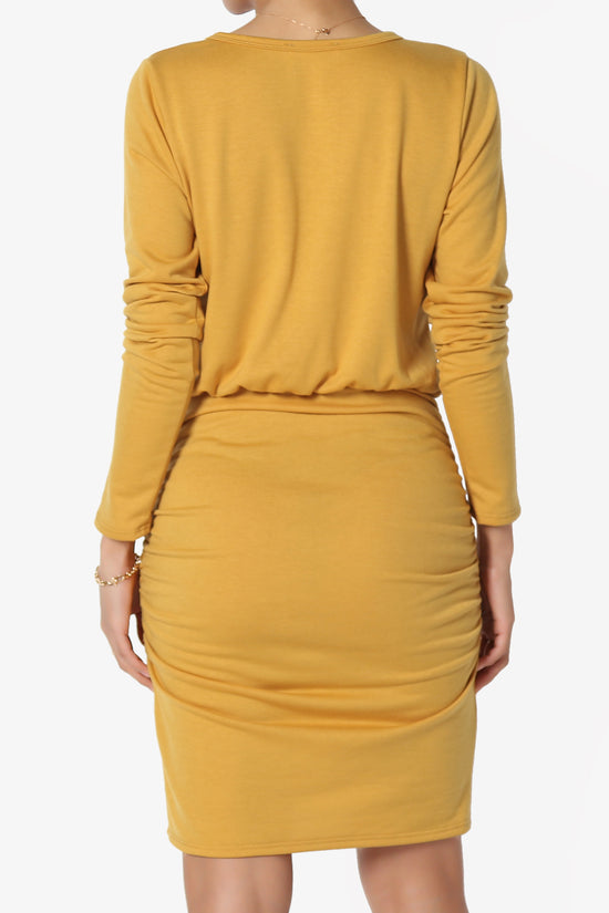 Prowl Ruched Long Sleeve T-Shirt Dress PLUS