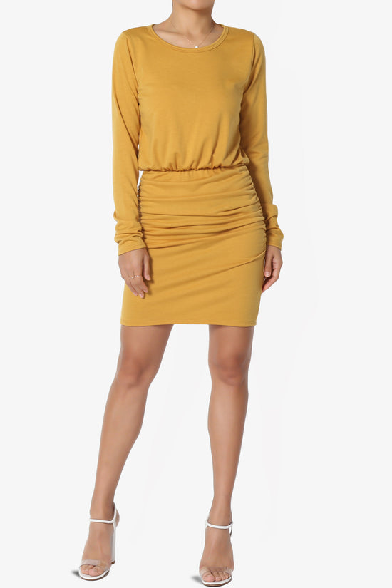 Prowl Ruched Long Sleeve T-Shirt Dress PLUS