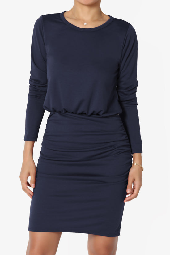 Prowl Ruched Long Sleeve T-Shirt Dress