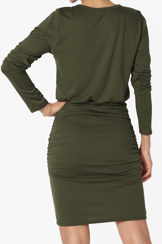 Prowl Ruched Long Sleeve T-Shirt Dress PLUS
