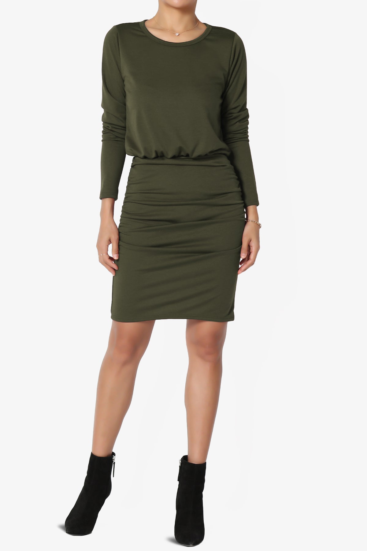 Prowl Ruched Long Sleeve T-Shirt Dress