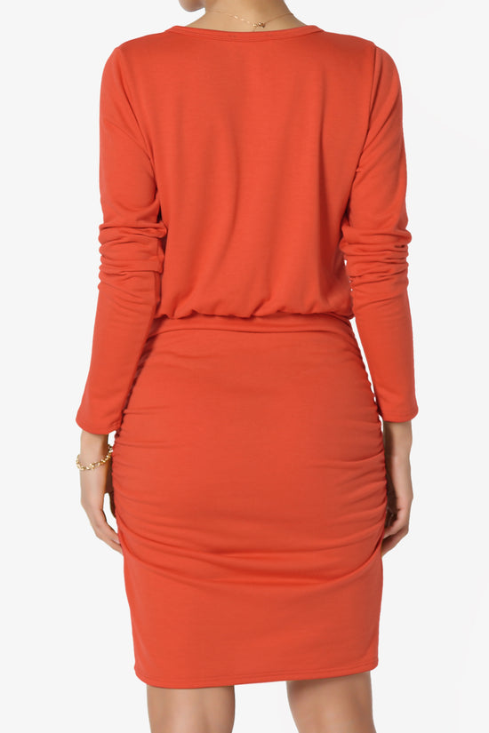 Prowl Ruched Long Sleeve T-Shirt Dress PLUS