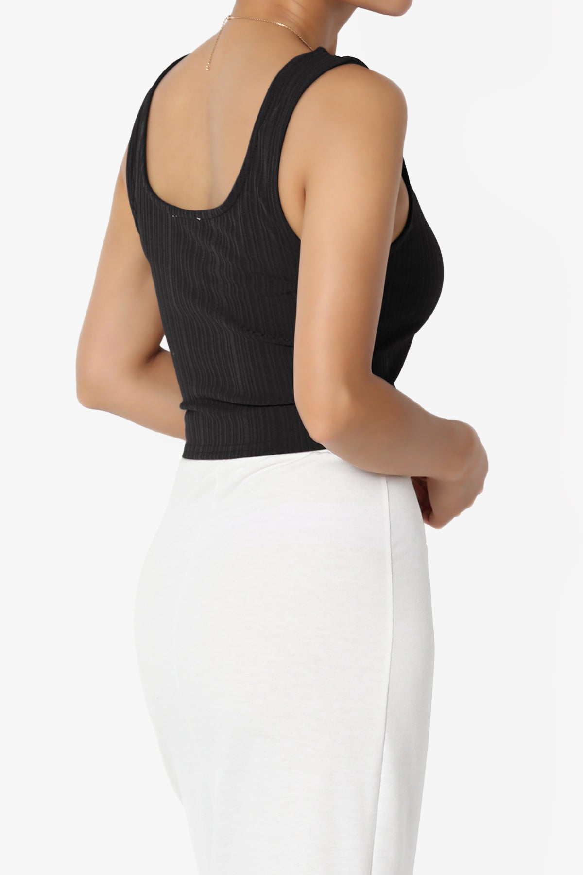 Lotto Square Neck Rib Crop Tank Top