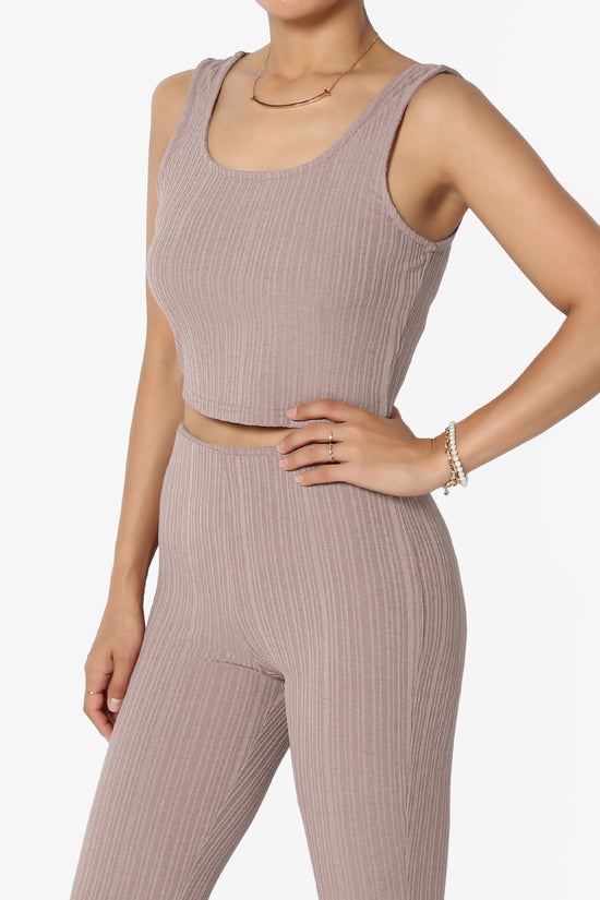 Lotto Square Neck Rib Crop Tank Top