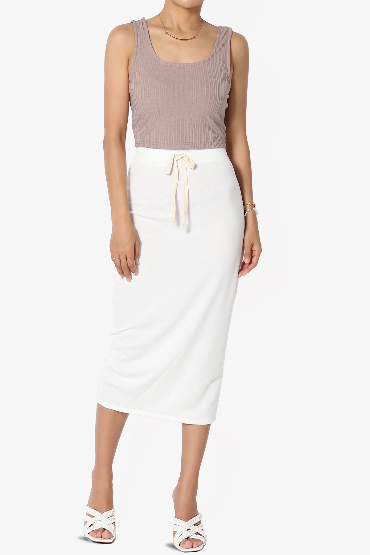 Lotto Square Neck Rib Crop Tank Top