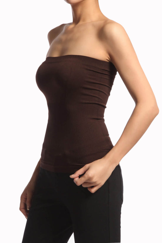 Ellenie Strapless Sealmess Tube Top BROWN_3