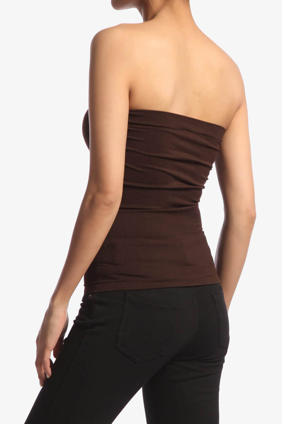 Ellenie Strapless Sealmess Tube Top BROWN_4