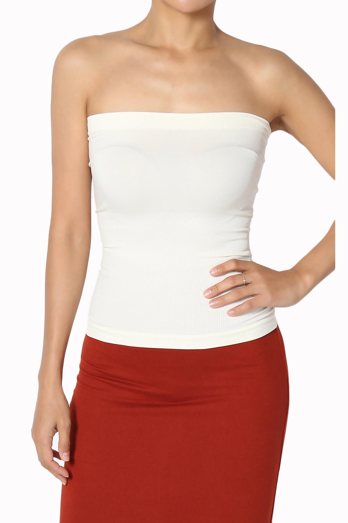 Ellenie Strapless Sealmess Tube Top CREAM_1