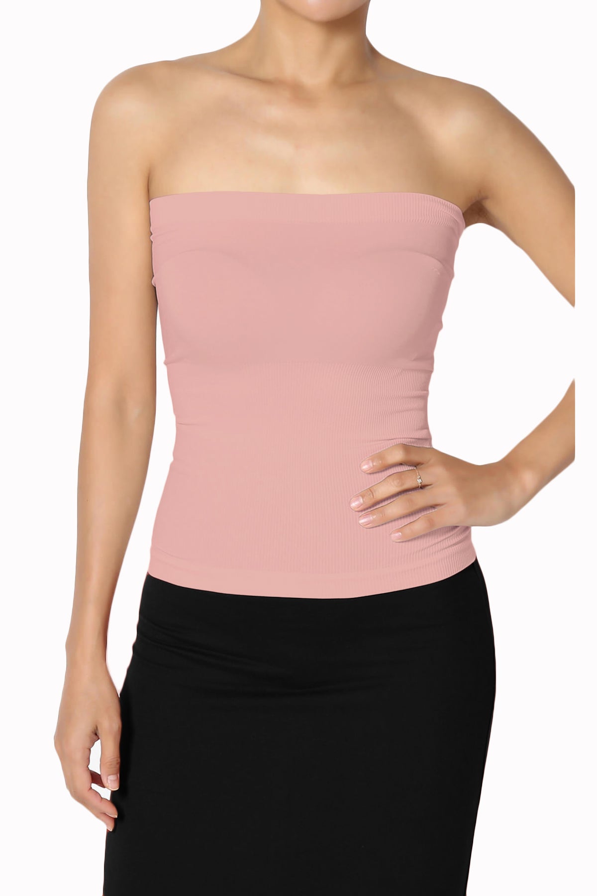 Ellenie Strapless Sealmess Tube Top DUSTY ROSE_1