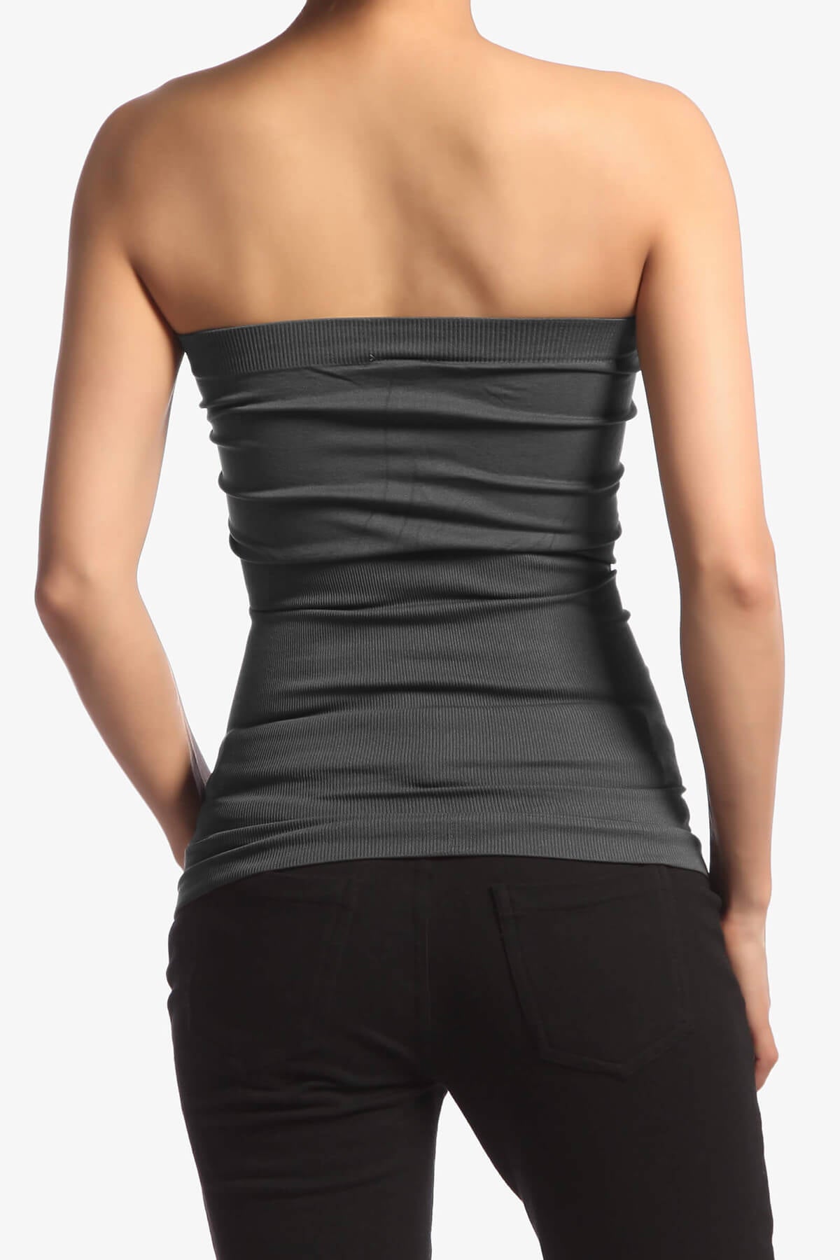 Ellenie Strapless Sealmess Tube Top GREY_2