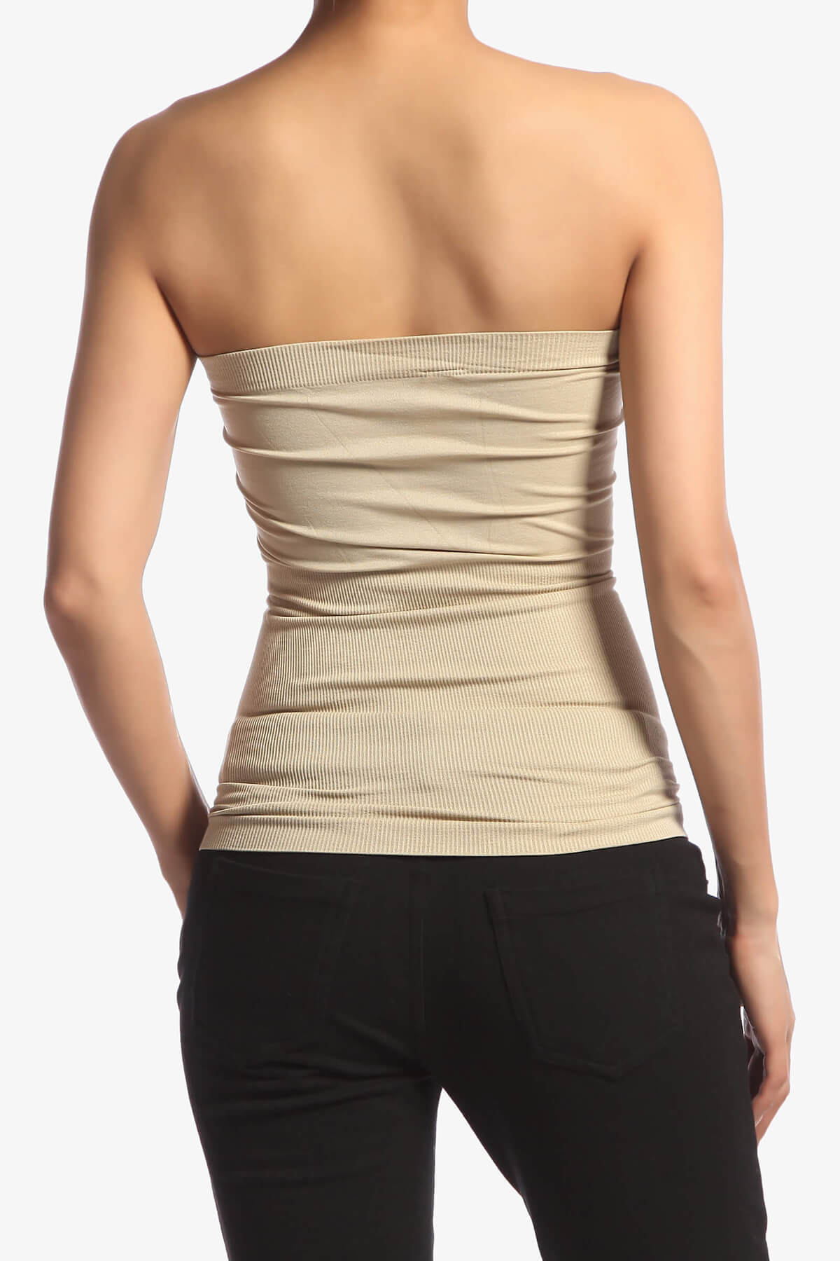 Ellenie Strapless Sealmess Tube Top KHAKI_2