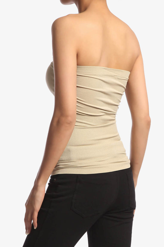 Ellenie Strapless Sealmess Tube Top KHAKI_4