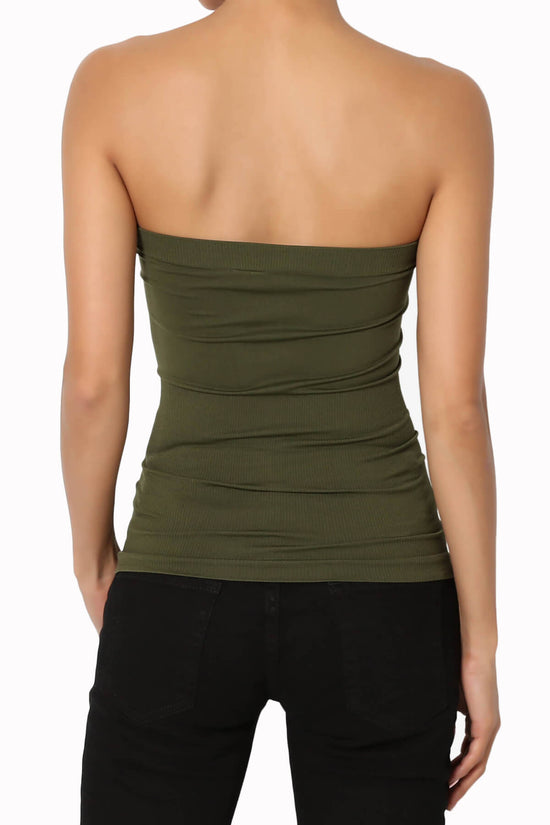 Ellenie Strapless Sealmess Tube Top OLIVE_2