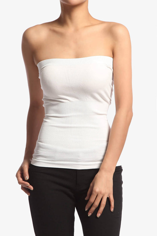 Ellenie Strapless Sealmess Tube Top WHITE_1