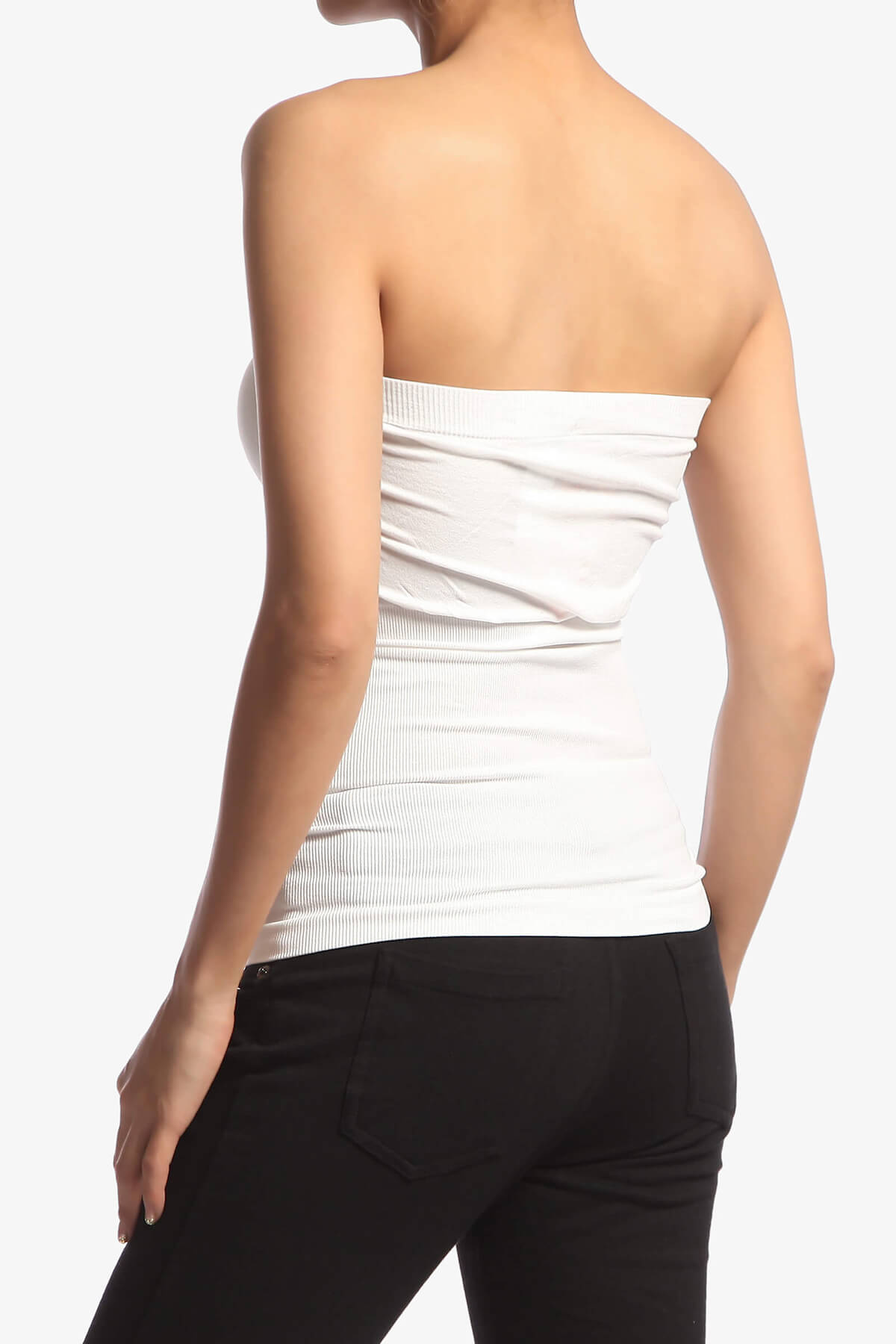 Ellenie Strapless Sealmess Tube Top WHITE_4