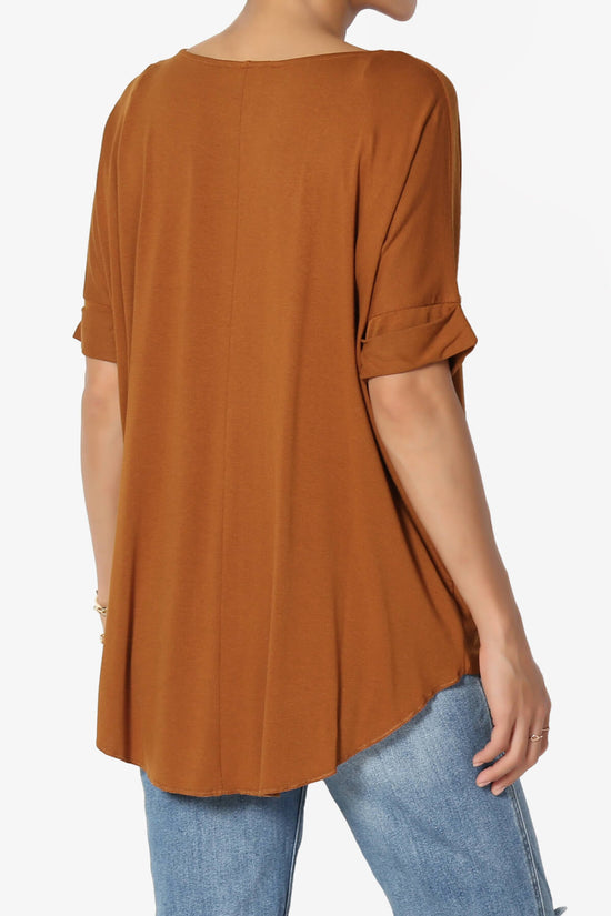 Tackle Wrap Hi-Low Crepe Knit Top ALMOND_4