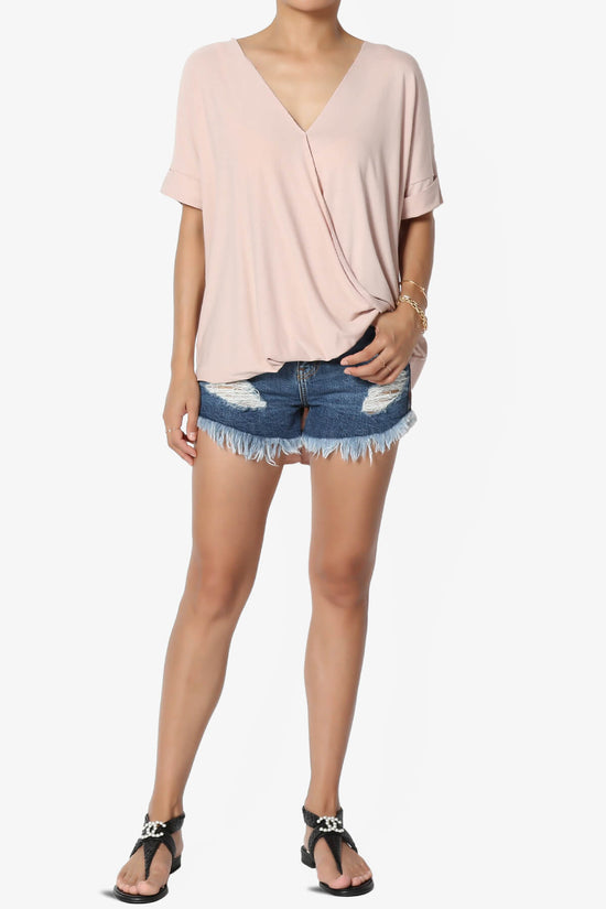Tackle Wrap Hi-Low Crepe Knit Top DUSTY BLUSH_6