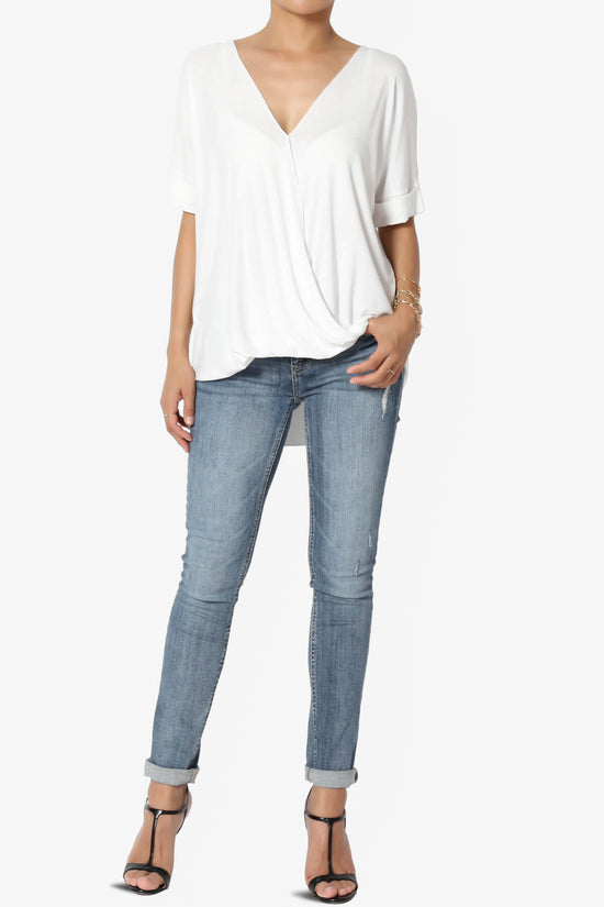 Tackle Wrap Hi-Low Crepe Knit Top IVORY_6