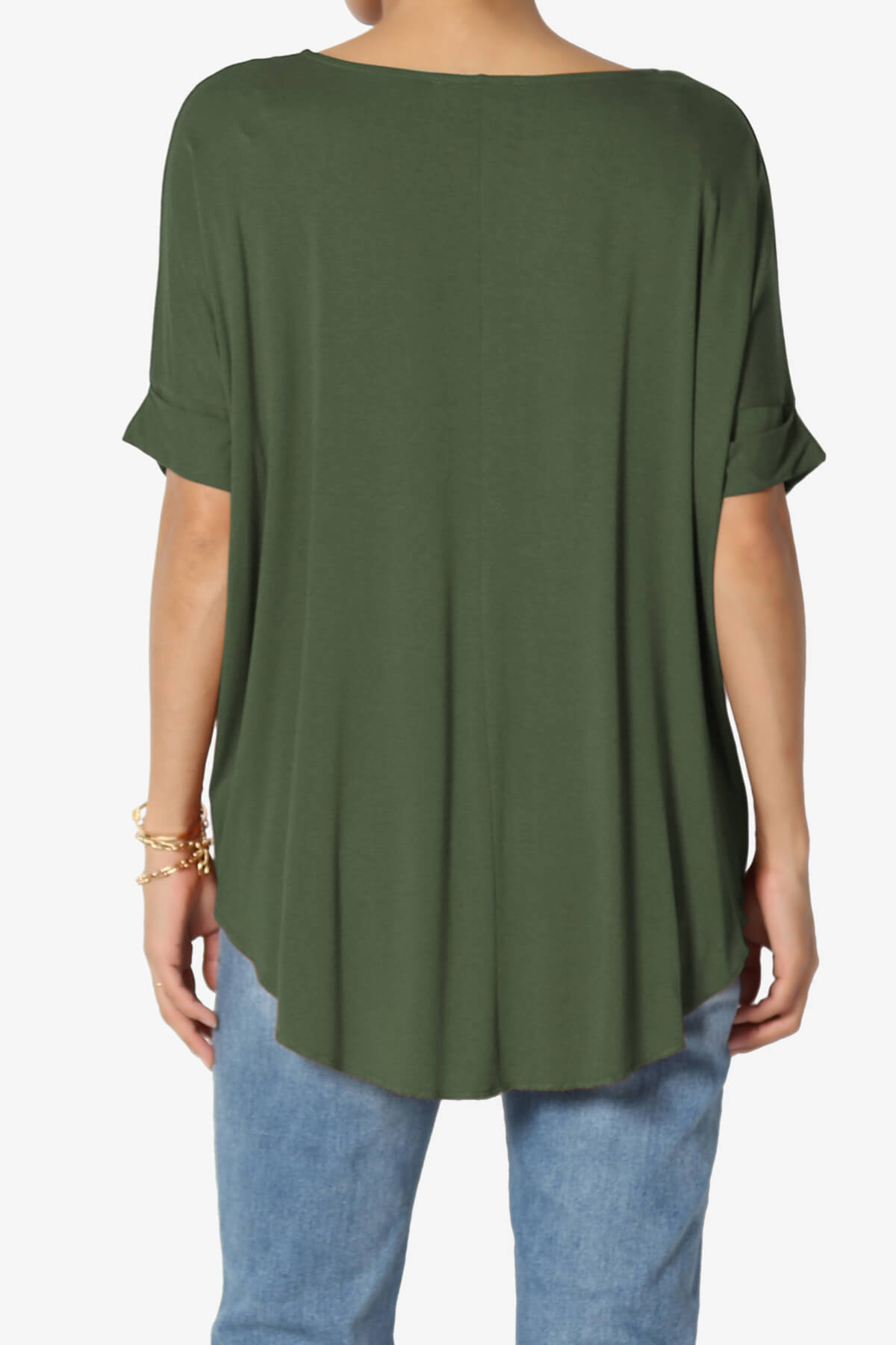 Tackle Wrap Hi-Low Crepe Knit Top OLIVE_2
