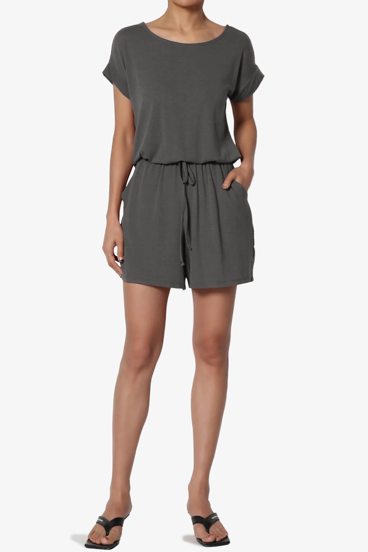 Tina Short Sleeve Jersey Romper PLUS ASH GREY_6