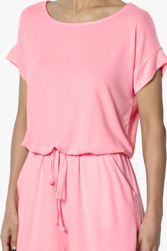 Tina Short Sleeve Jersey Romper BRIGHT PINK_5