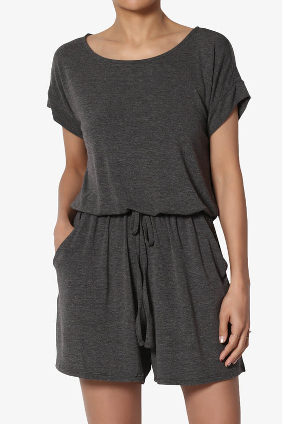 Tina Short Sleeve Jersey Romper PLUS CHARCOAL_1