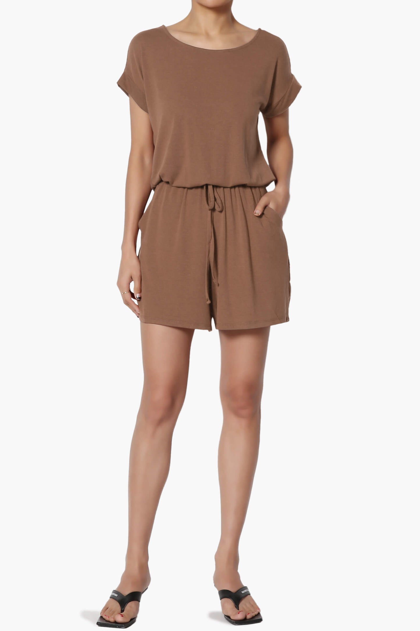 Tina Short Sleeve Jersey Romper PLUS COCOA_6