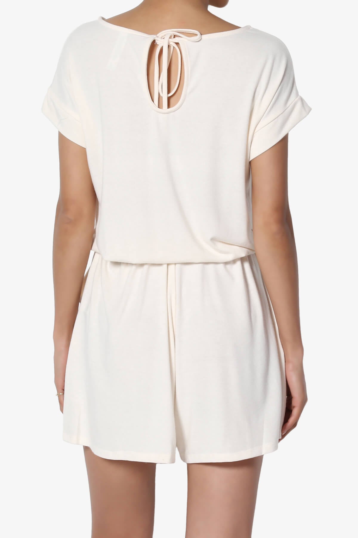 Tina Short Sleeve Jersey Romper CREAM_2
