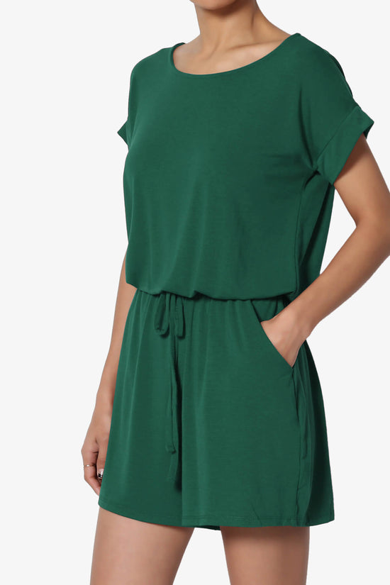Tina Short Sleeve Jersey Romper PLUS DARK GREEN_3