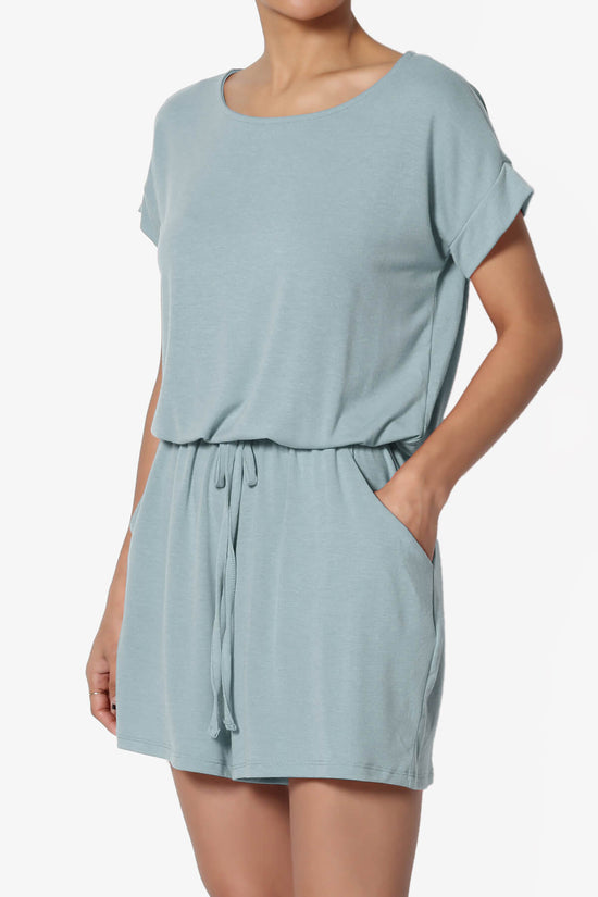 Tina Short Sleeve Jersey Romper DUSTY BLUE_3