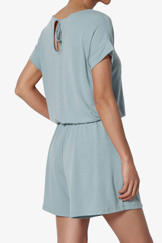 Tina Short Sleeve Jersey Romper DUSTY BLUE_4