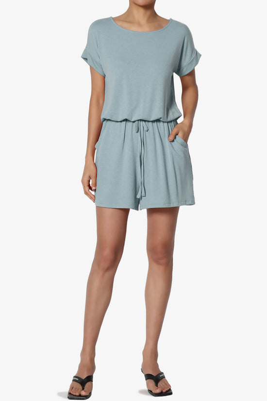Tina Short Sleeve Jersey Romper DUSTY BLUE_6