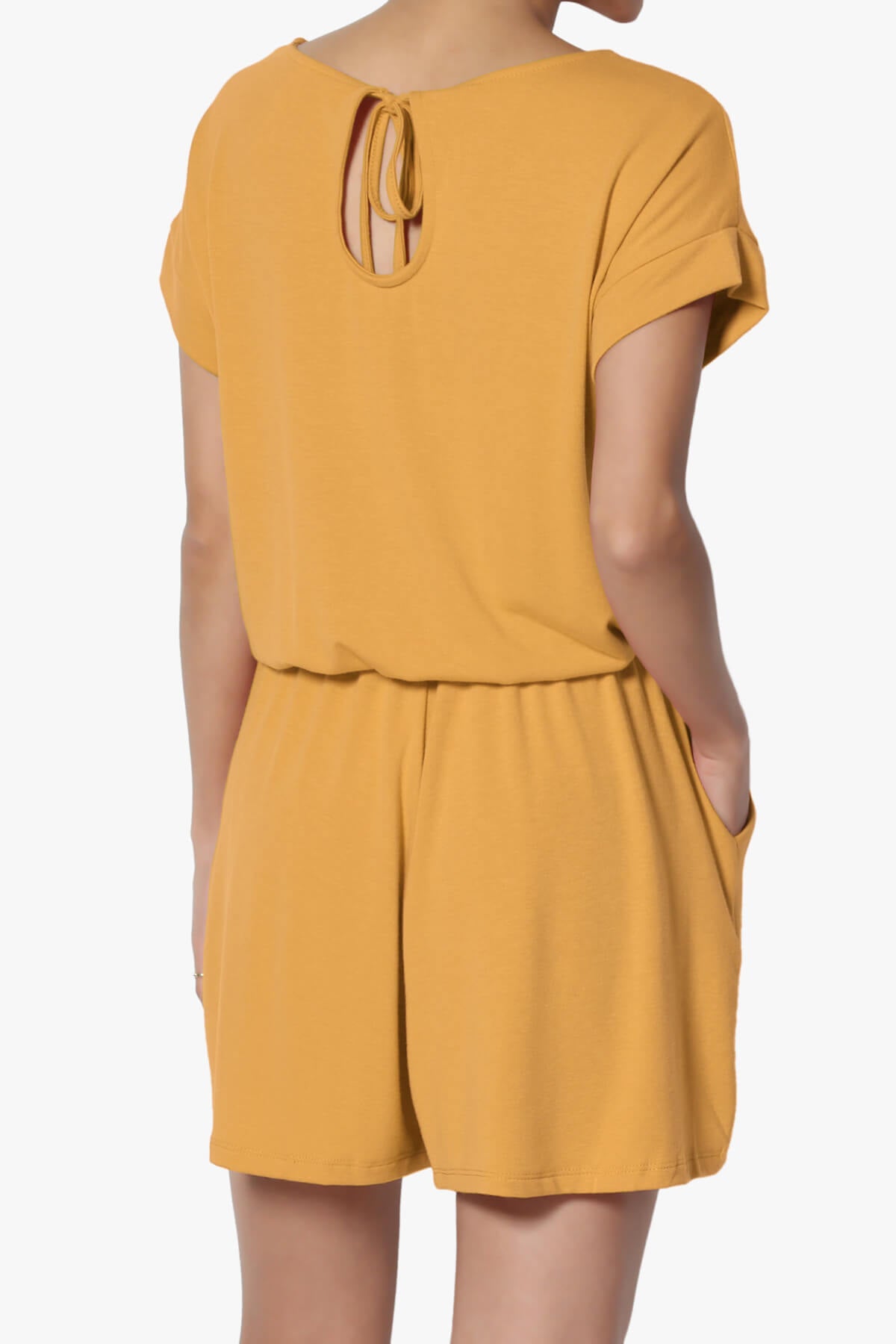 Tina Short Sleeve Jersey Romper GOLDEN MUSTARD_2