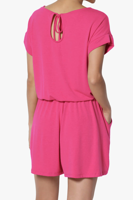 Tina Short Sleeve Jersey Romper HOT PINK_2