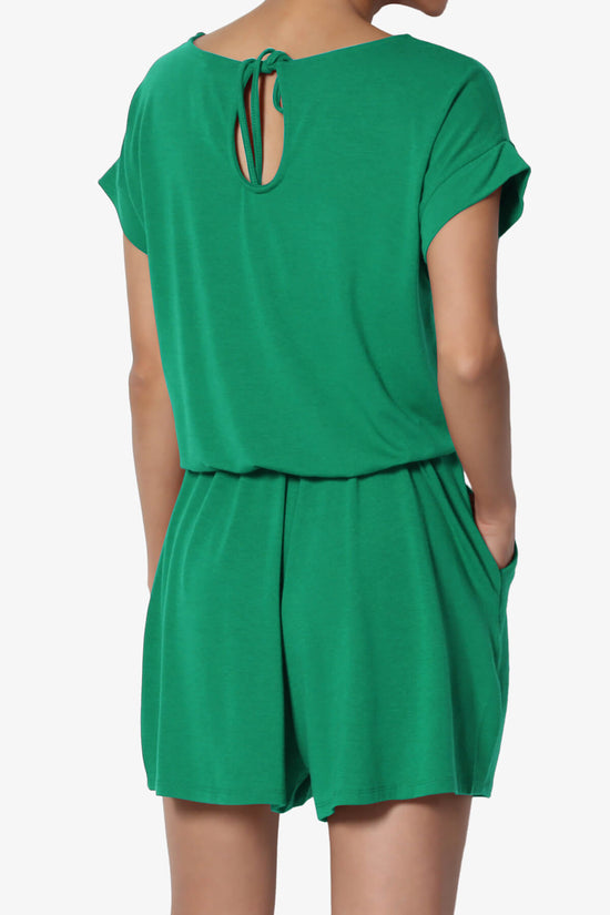 Tina Short Sleeve Jersey Romper KELLY GREEN_2