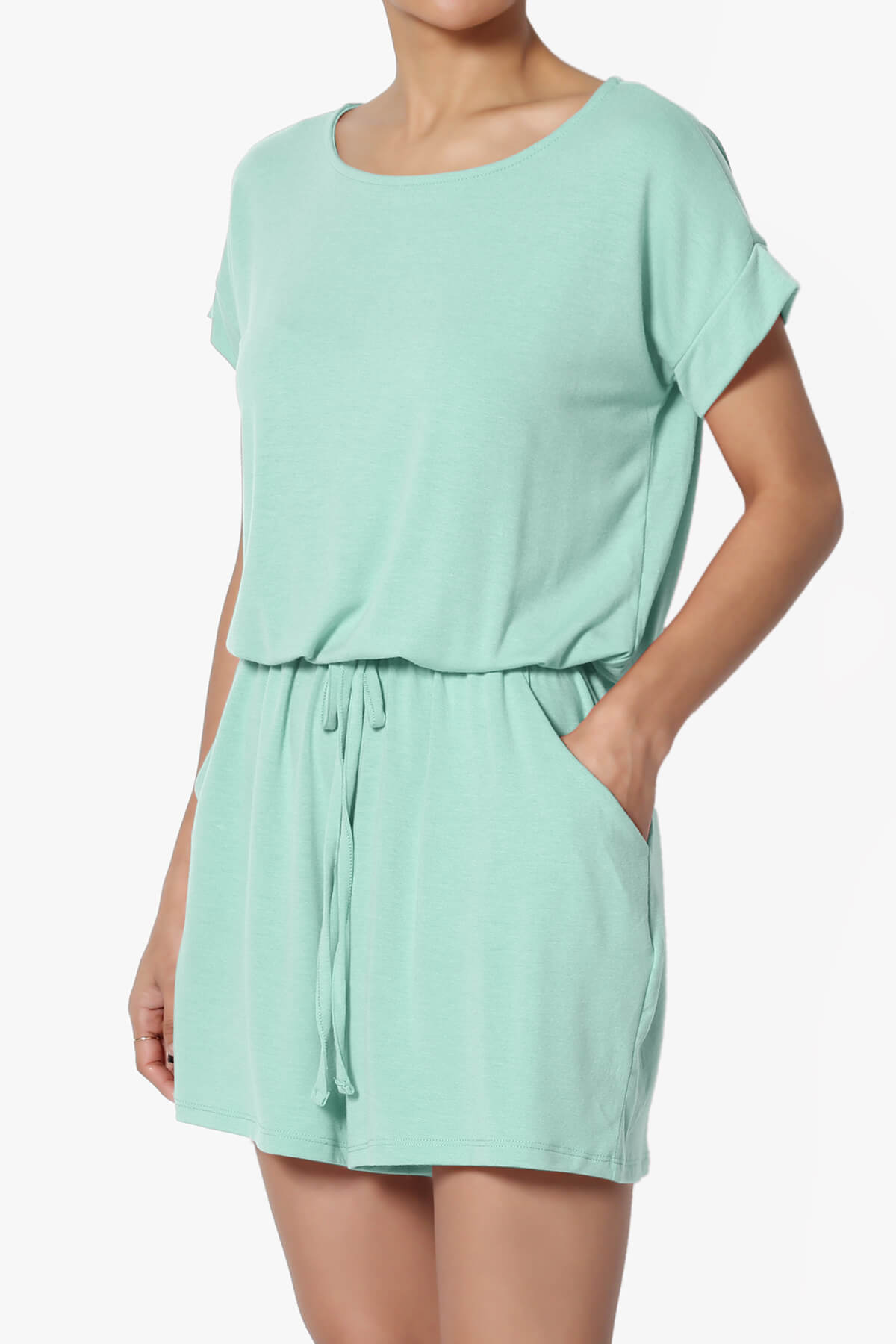 Tina Short Sleeve Jersey Romper LIGHT GREEN_3