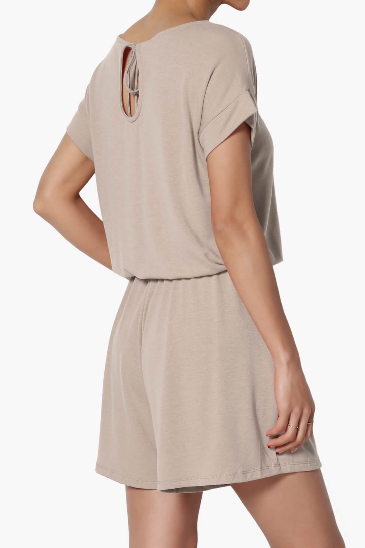 Tina Short Sleeve Jersey Romper LIGHT MOCHA_4