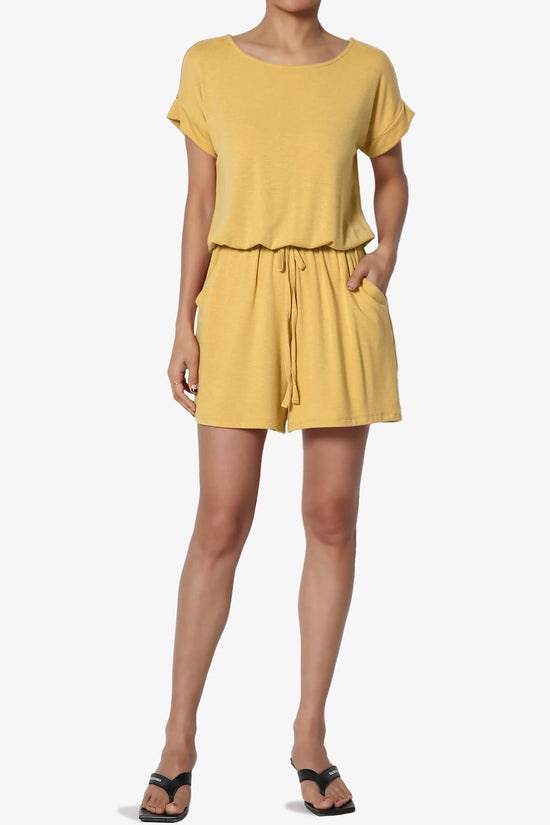 Tina Short Sleeve Jersey Romper LIGHT MUSTARD_6