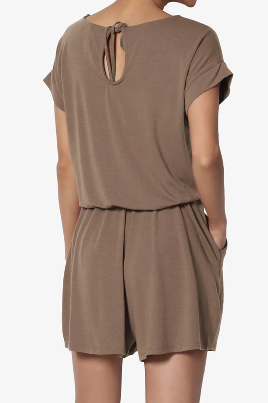 Tina Short Sleeve Jersey Romper MOCHA_2