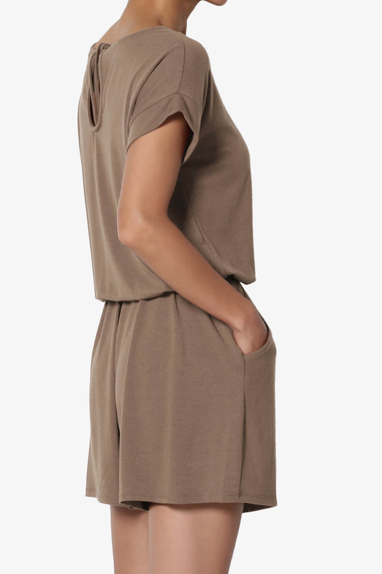 Tina Short Sleeve Jersey Romper MOCHA_4