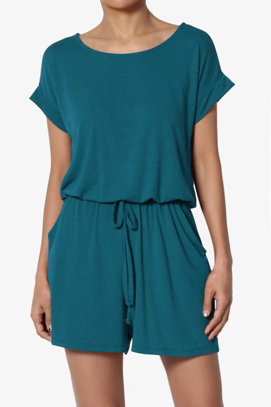Tina Short Sleeve Jersey Romper PLUS TEAL_1