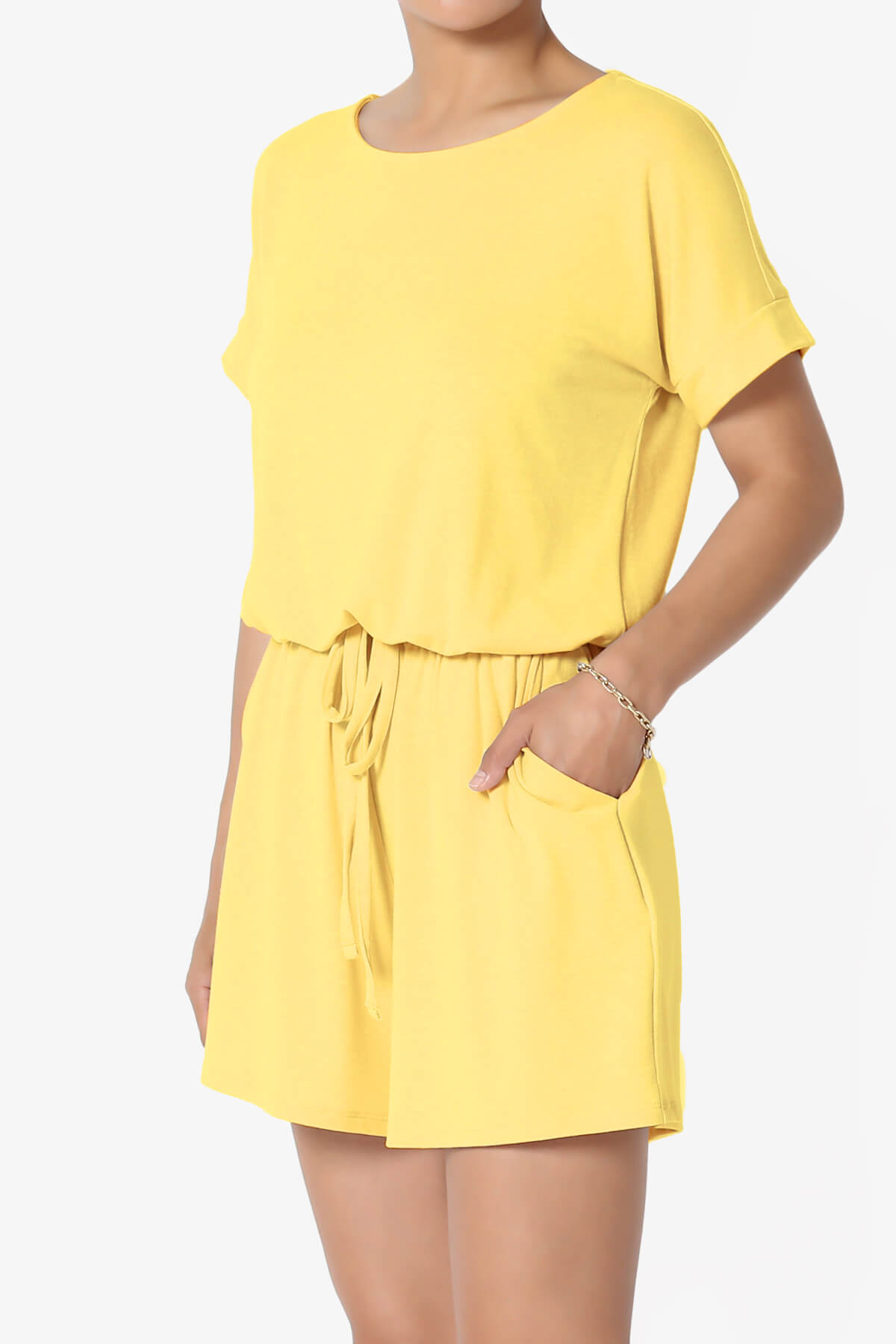 Tina Short Sleeve Jersey Romper YELLOW_3