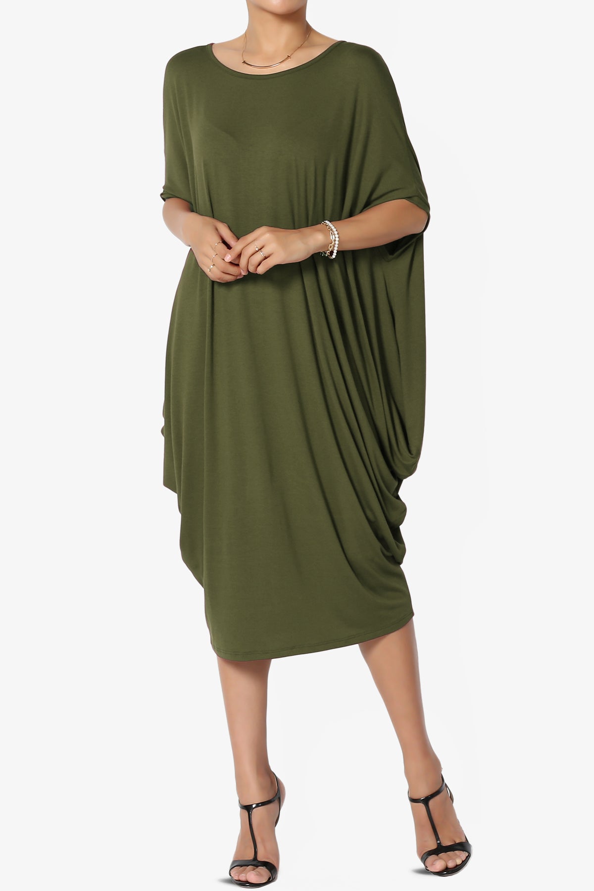 Kandi Loose Batwing Draped Dress