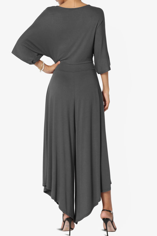 Genie Surplice Wrap Asymmertic Wide Leg Jumpsuit