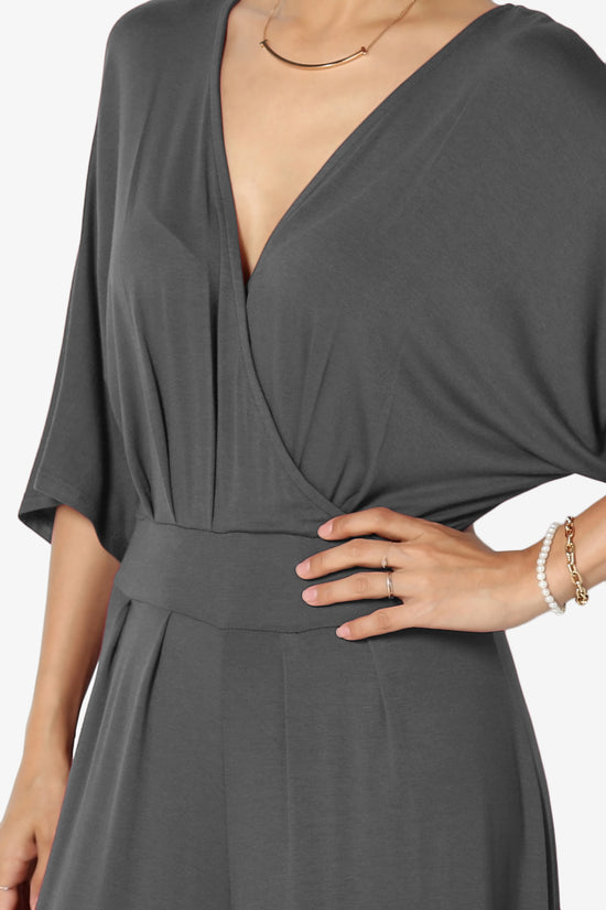 Genie Surplice Wrap Asymmertic Wide Leg Jumpsuit