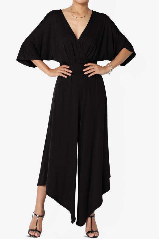 Genie Surplice Wrap Asymmertic Wide Leg Jumpsuit